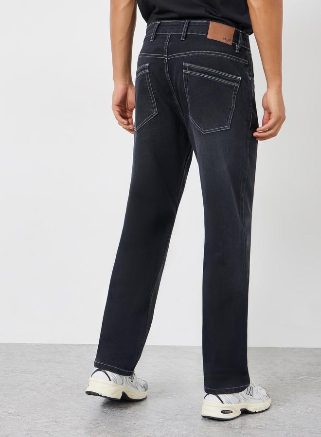 ستايلي بنطال جينز مغسول قصة مريحة - Image 3